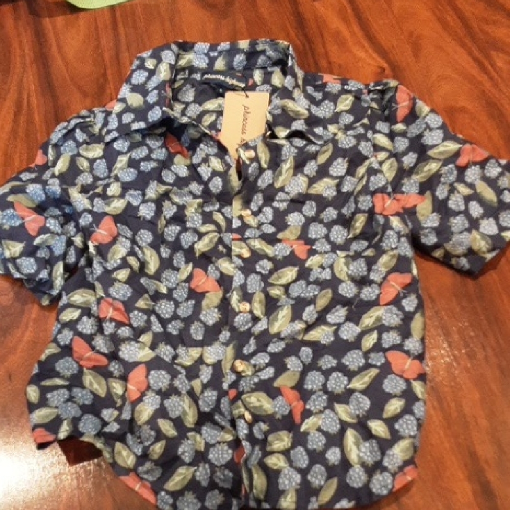 Princess Highway Navy and Green Floral Button Down Shirt